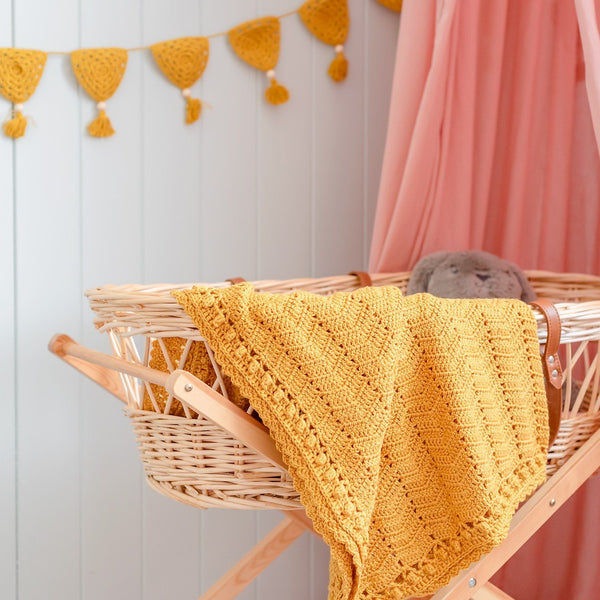 Turmeric Crochet Baby Blanket Handmade Ethically OB Designs