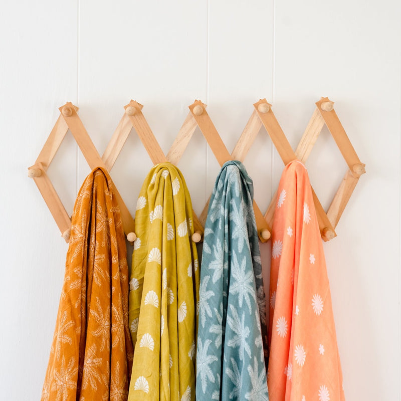 Bamboo + Cotton Muslin Swaddle Wrap | Pear - Shell Print