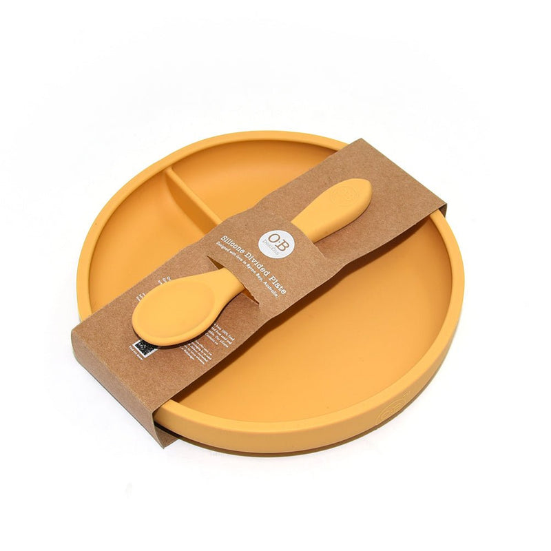 SOLD OUT. RETIRED. Suction Divider Plate & Spoon Set | Guava