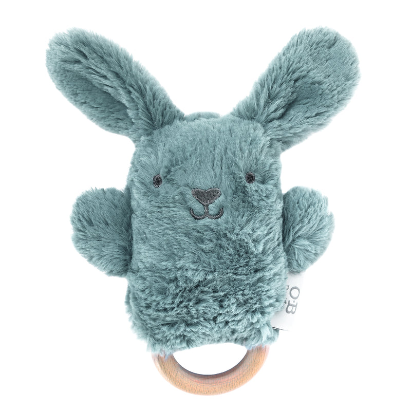 Banjo Blue Bunny Soft Rattle Toy 6.8"/17cm