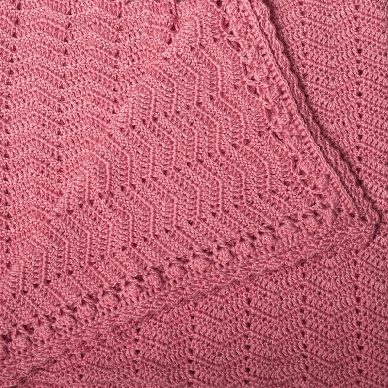 Blush Pink Crochet Baby Blanket