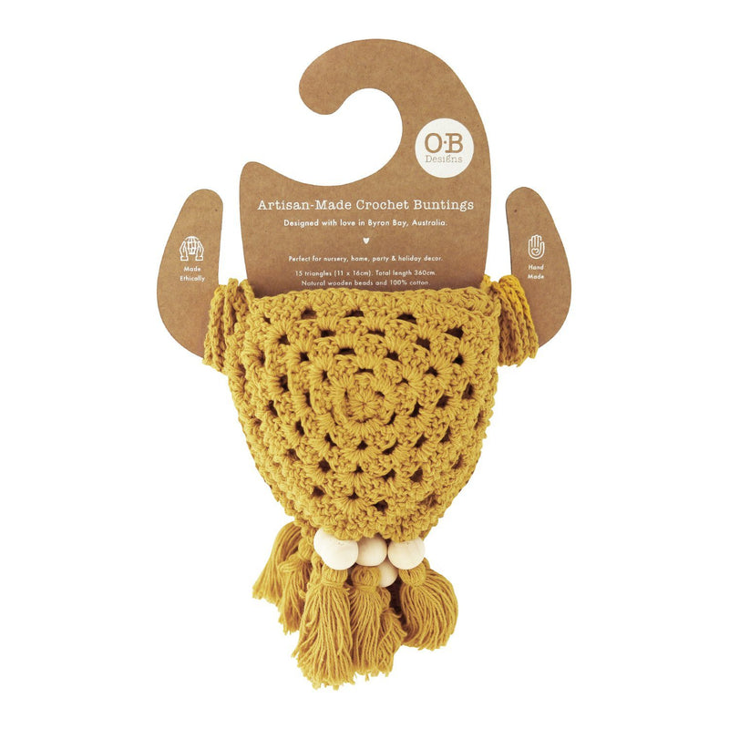 Turmeric Crochet Bunting Decor Range O.B. Designs 