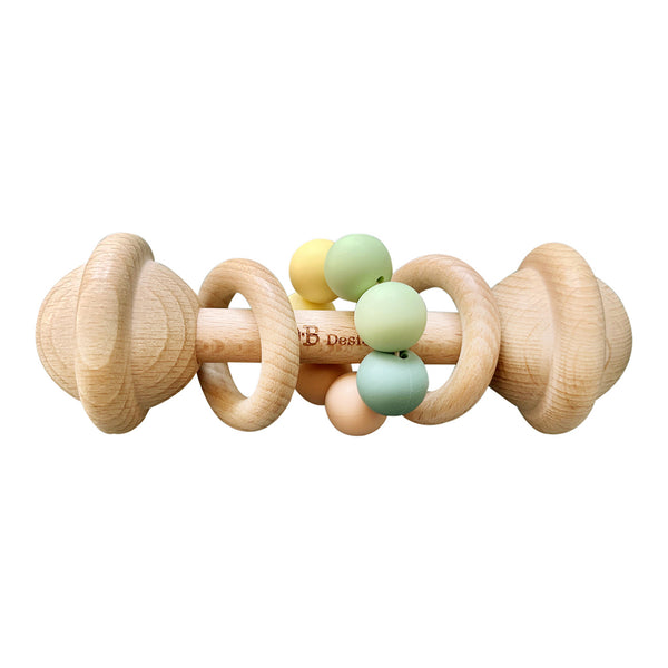 Pastel Multi Color | Wooden Rattle Toy