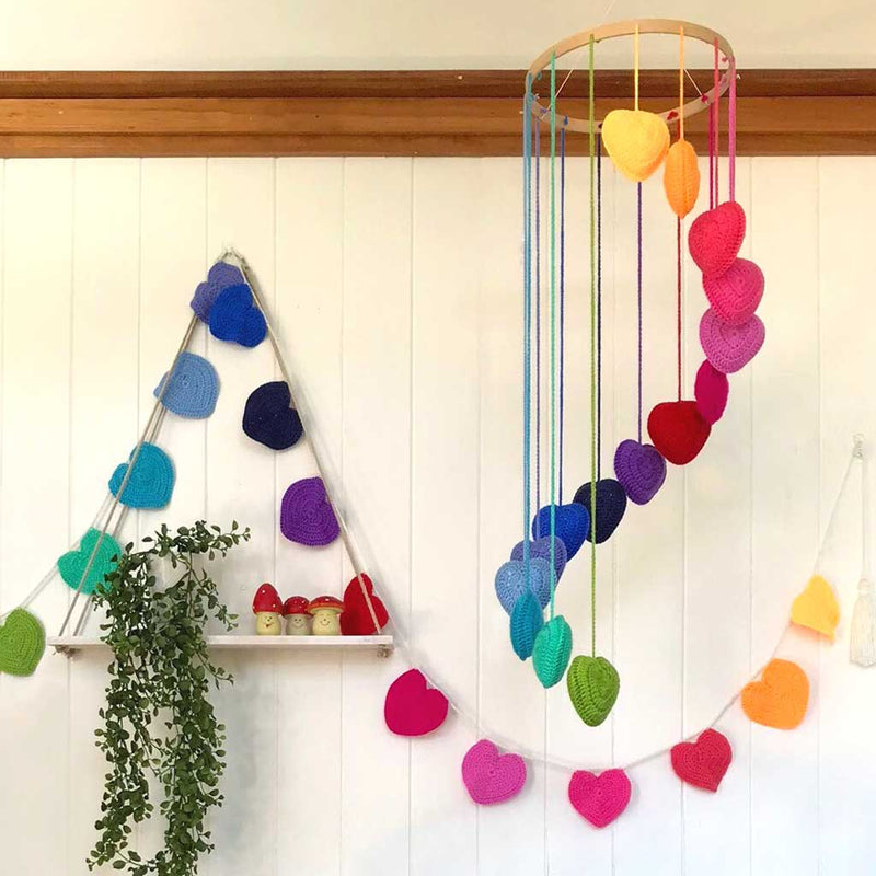 Heart Crochet Bunting / Rainbow - O.B.Designs USA