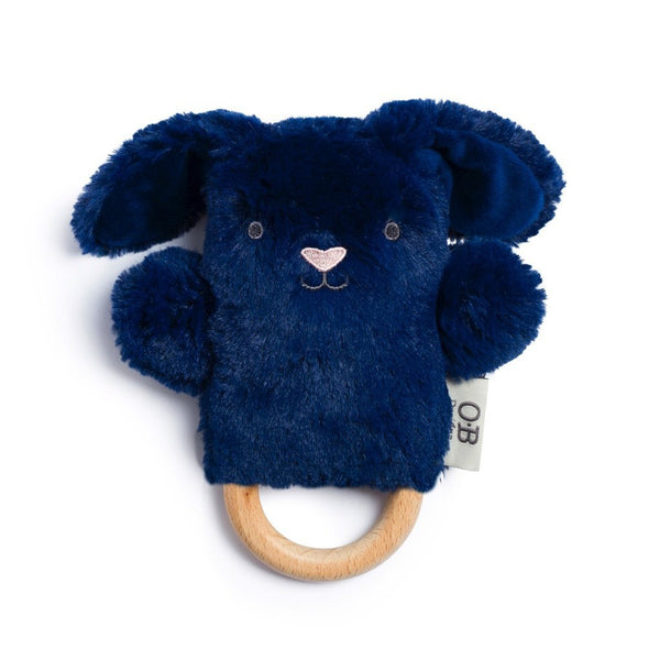 Bobby Navy Blue Bunny Soft Rattle Toy 6.8"/17cm