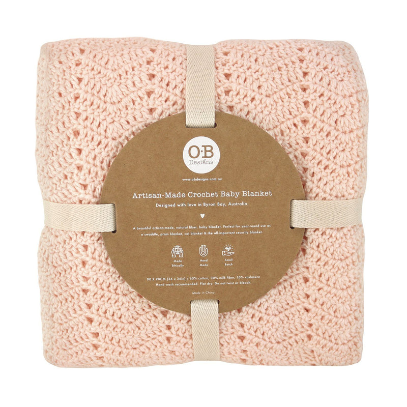 Peach | Crochet Baby Blanket | Handmade | OB Designs Decor Range O.B. Designs 
