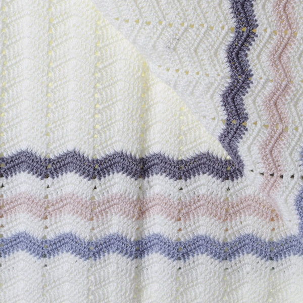 Blue Stripe Crochet Baby Blanket