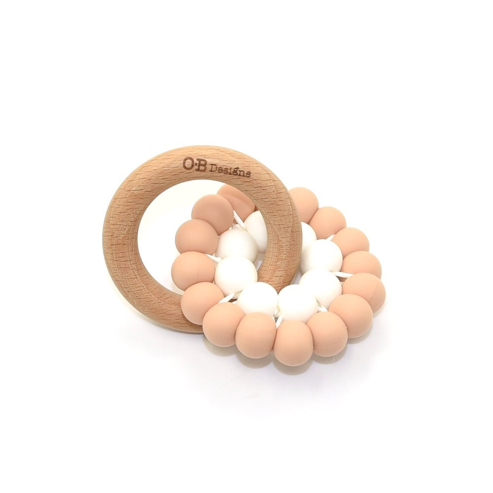Eco-Friendly Teethers Beechwood Peach Designs – OB Designs - Main Image