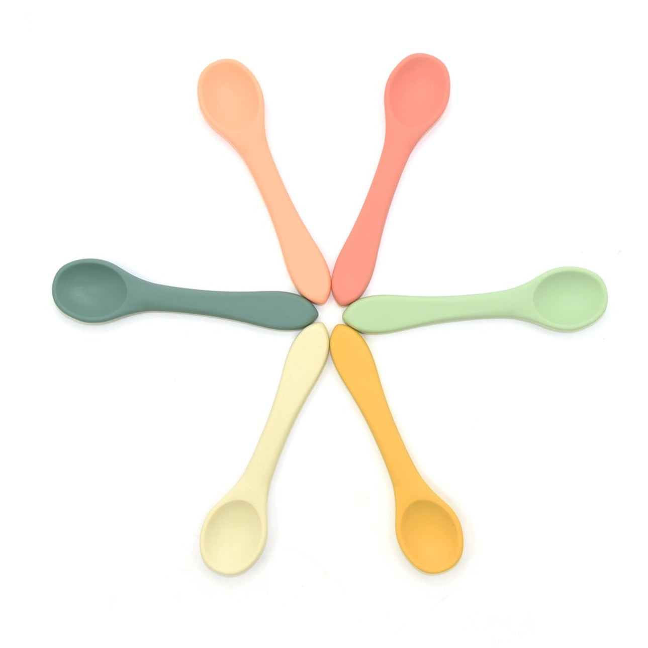 Small Spoons Color 2pk Silicone Baby Spoons | 6 Colors – OB Designs