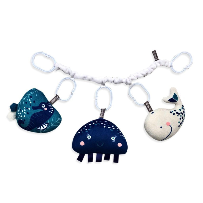ON SALE | Ethically Made | 3 pc Activity Toys | Stroller Toy | Sea Theme